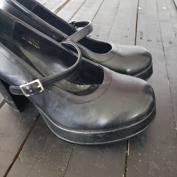 Bongo VTG Women's 8.5 Black Mary Jane Heels Platform Chunky 90s Y2K Grunge Goth - Picture 11 of 11